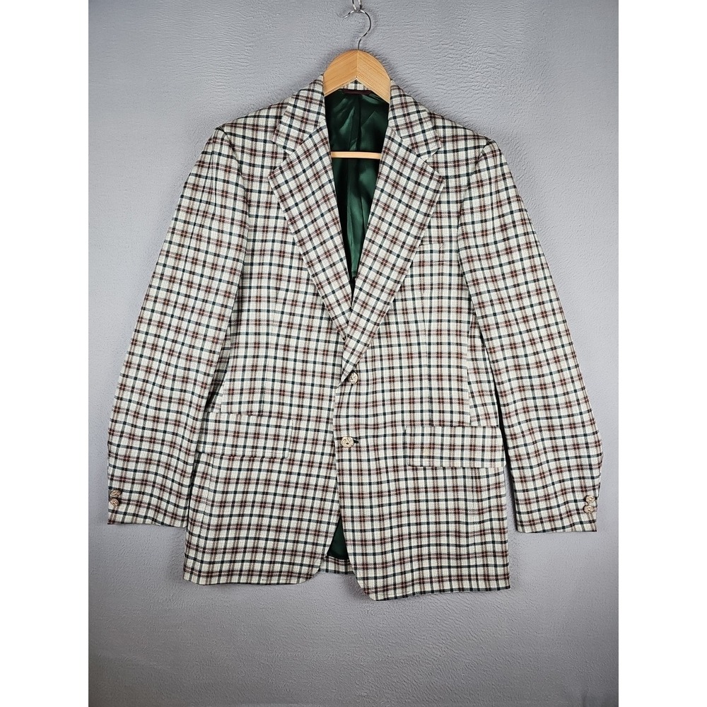 VTG 70s Jack Nicklaus Hart Schaffner Marx Plaid Blazer Sport Coat Golf Jacket